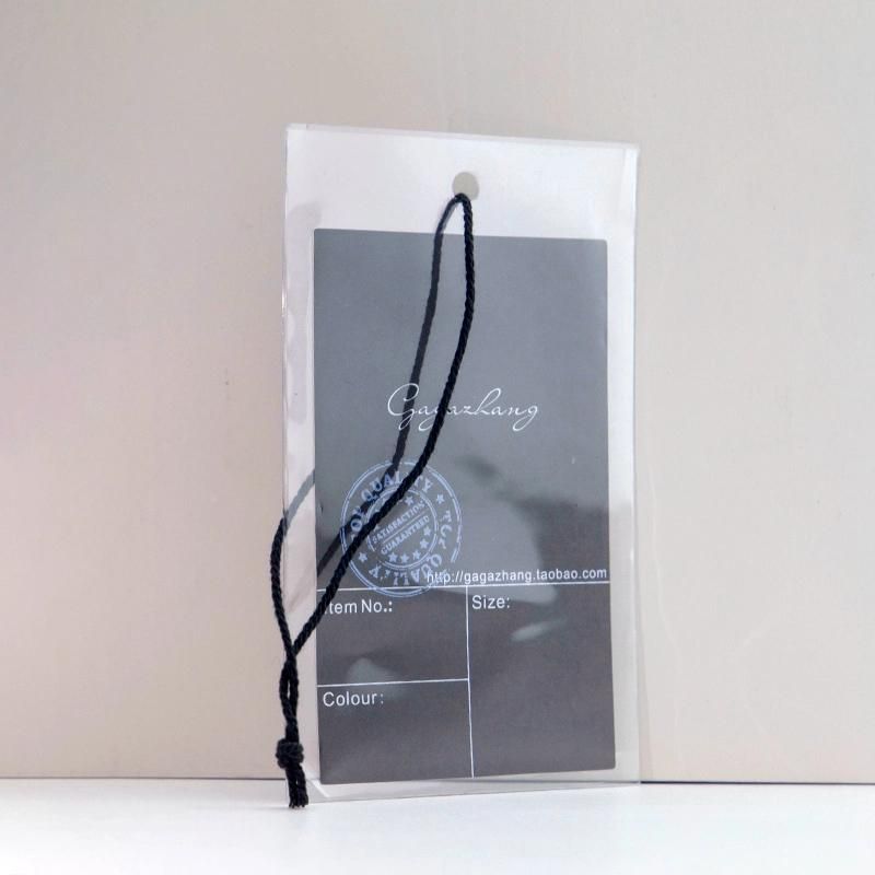 Plastic Pouch Black Paper Hang Tag