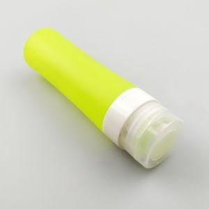 Jumbo Cylinder-Shaped Reuseable FDA/LFGB Food Grade Silicone Cosmetic Travel Bottles, Yellow