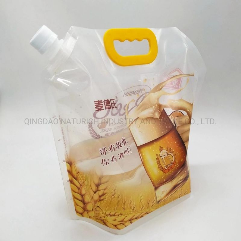 5L Liquid Drink Juice Beer Clear Plastic Bags with Spout