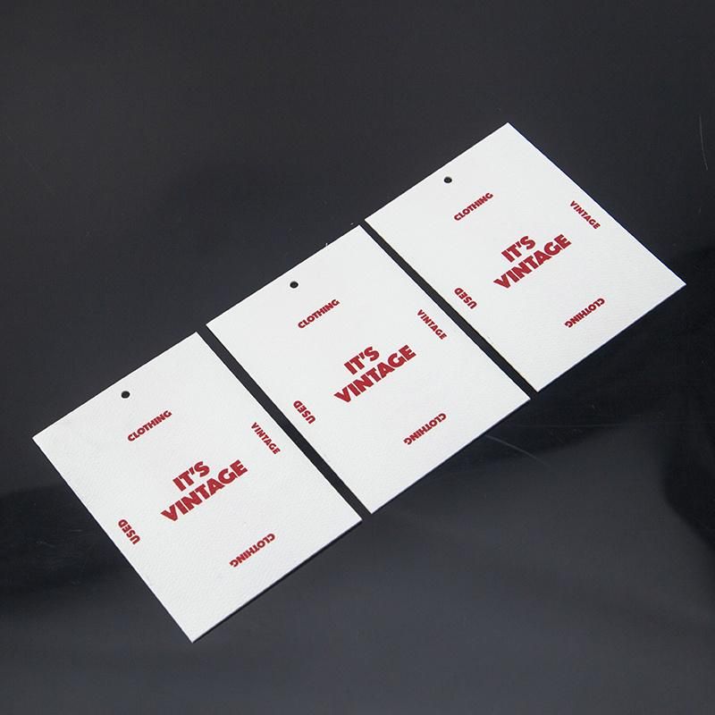 Logo Printed 500GSM Special Paper Custom Hang Tag for Clothing with String