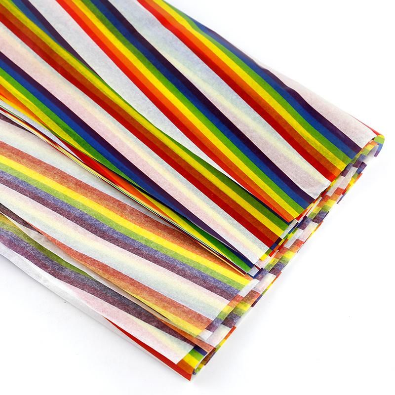 Custom Rainbow Full 4 Colors Print 17GSM Wrapping Tissue Paper