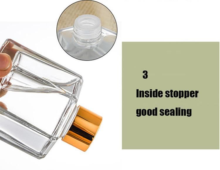 100ml Hexagon Shape Reed Diffuser Glass Bottle with Lids
