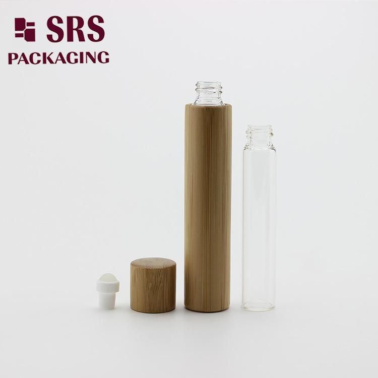 Natural Bamboo Packaging Cosmetic Black Clear Amber Green Blue Glass Container Roller/Dropper Bottle Perfume Plastic 5ml 10ml 15ml Essential Oil Roll on Bottle