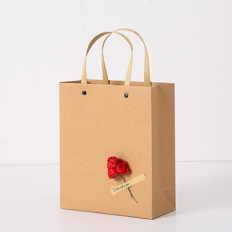 Food Grade Biodegradable Shopping Printing Kraft Paper Bag Custom Printed Packaging Bag Paper Bag