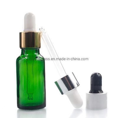 5ml-100ml Green Essential Oil Glass Bottle with Dropper or Reducer Cap