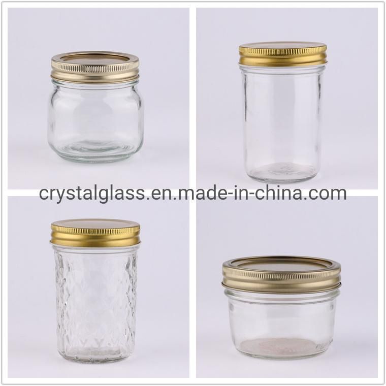 Mason Jars 8 Oz Small Mason Jars with Gold Lids 1/4 Quart Canning Jars Storage Pickling Jars for Jelly, Jam, Honey, Pickles Spice Glass Jars