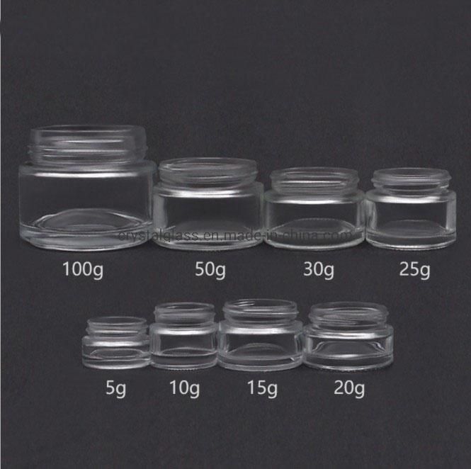 30g 30ml Frosted Glass Cosmetic Jar Cream Glass Jar with Aluminium Cap