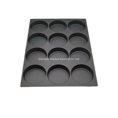 Customized 12 Cavity Black Plastic Biscuit Blister Tray Insert Packaging