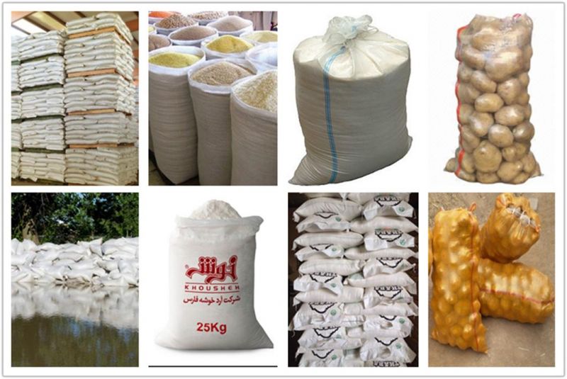 SGS CE GRS Polypropylene Coated Plastic Packaging 25kg 50kg 100kg Sack PP Woven Raffia Fabric Packing Rice Grain Maize Soybean Peanut Salt Sugar Wheat Flour Bag