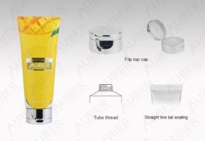 D50mm Fruit Yellow Plastic Laminated Tubes with Flip Top Cap Cosmetic Tubes Packaging