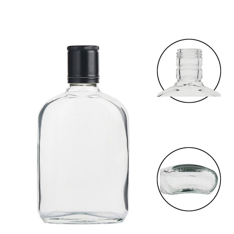 50ml 100ml 200ml 250ml 350ml 500ml Flat Square Hip Flask Glass Bottle Kombucha Ice Tea Sauce Bottle Cold Brew Coffee Bottle