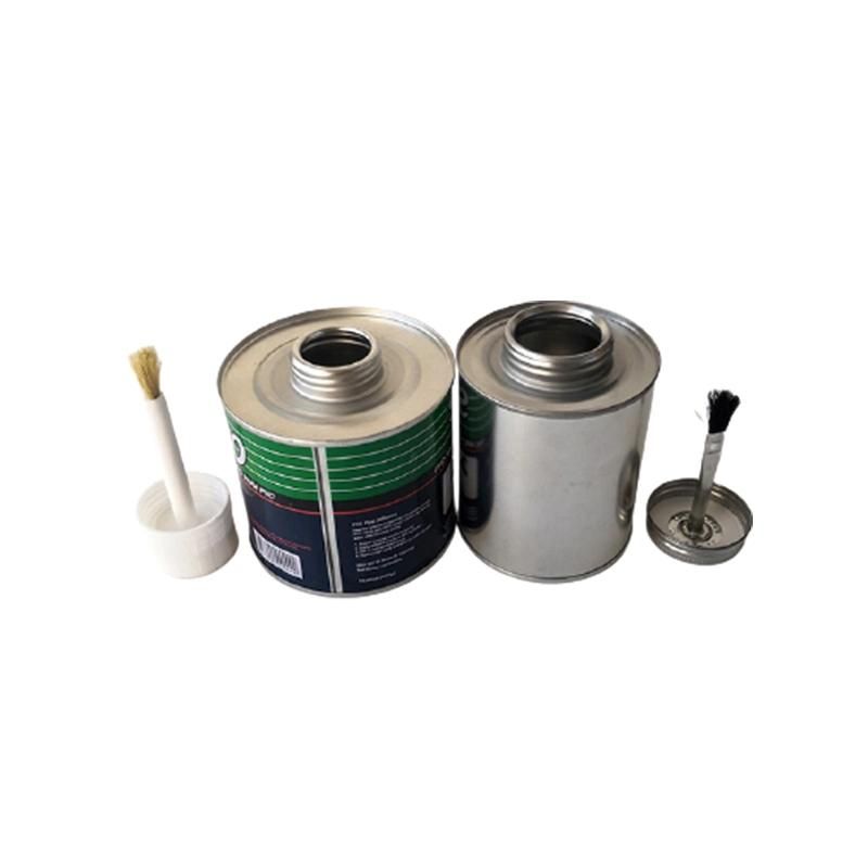 Round Empty Screw Top PVC Glue Tin Can Brush in Can Tin Containers