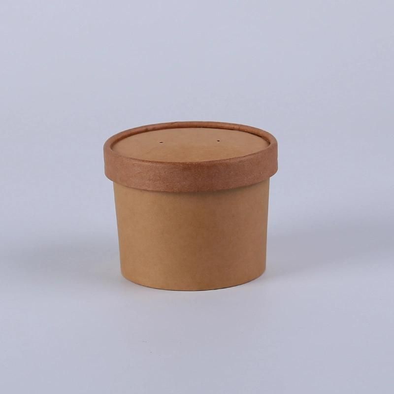 Wholesale Customized Eco-Friendly Disposable Takeaway Packaging Kraft Salad Paper Bowl with Lid