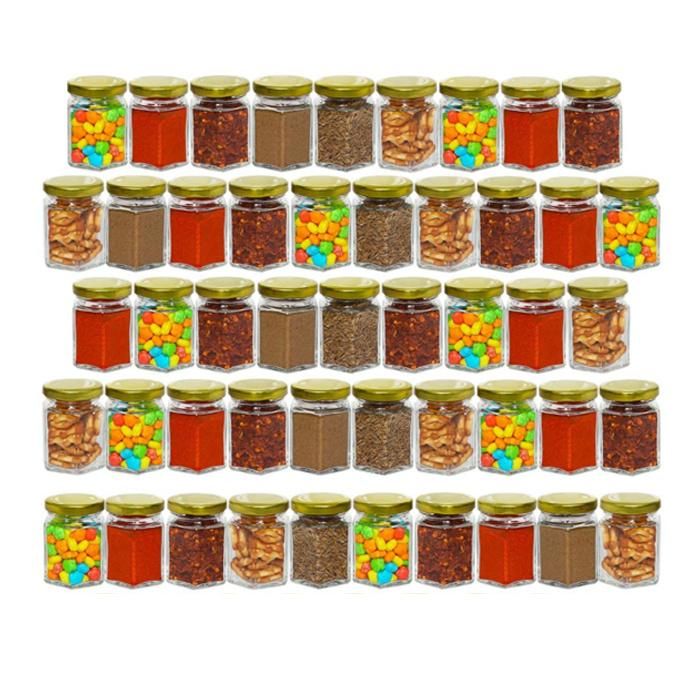 1.5oz Mini Hexagon Glass Jars for Honey Spices Gifts Party Favors