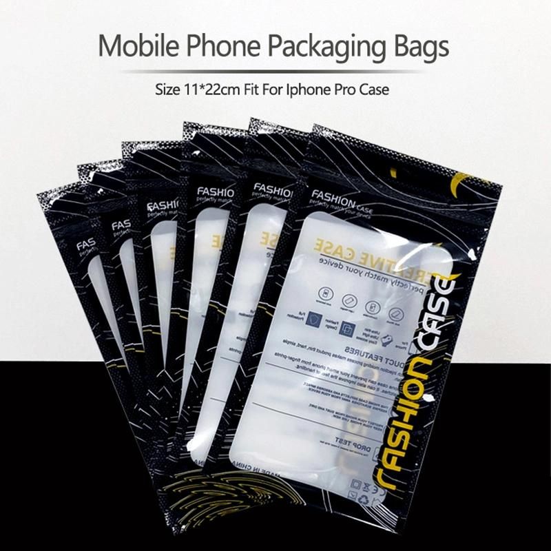 Phone Case Packaging Black Plastic Bag Clear Zipper Bags