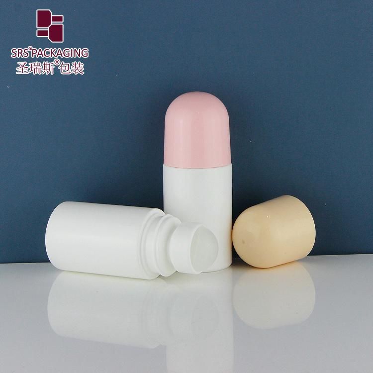 SRS Packaging Eco-friendly PCR New Product Cosmetic Pharmaceutical 50ml 60ml 90ml Deodorant Roll On Biodegradable Plastic Roller ball Bottle