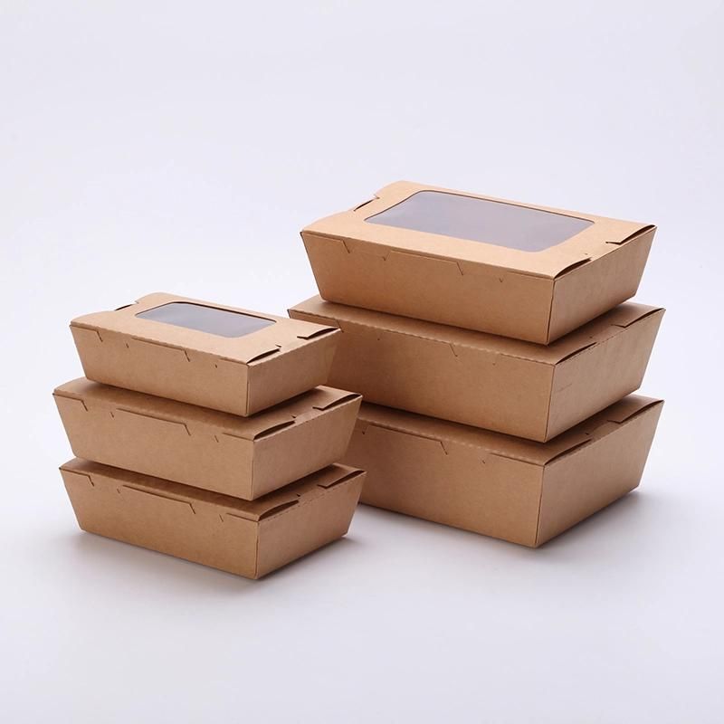 Custom Kraft Paper Fruit Salad Box Salad Dressing Take Away Food Paper Box for Sushi