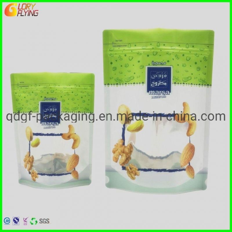 Plastic Food Packaging Bag/Zip-Lock Bag with Clear Window/Food Packing Zipper Pouch