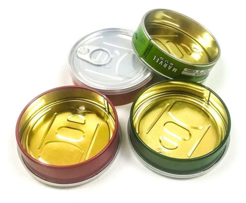 Food Grade 3.5g100ml Hand Sealable Pressitin Metal Top Tin Can with Easy Pull End and Plastic Top Cover