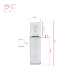 Square 50ml Transparent Clear Facial Moisturizer Airless Bottle