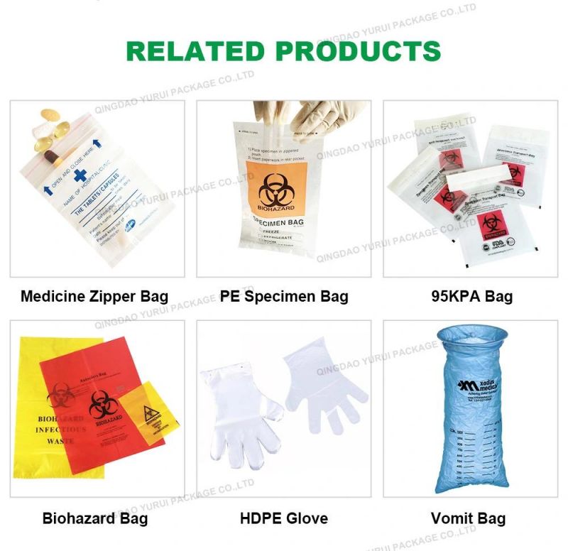 Three or Four Layer 150*250mm Disposable Medical Collection Bags Laboratory Biohazard Specimen Bag