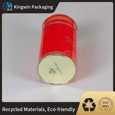 Kraft Paper Box Packaging Tube Metal Lid Premium Customized Airtight Packaging