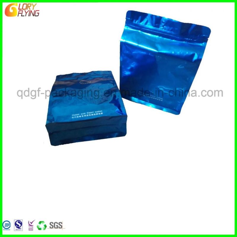 Flat Bottom Zipper Bag with Valve for Packing Diatom Ooze/Plastic Bag
