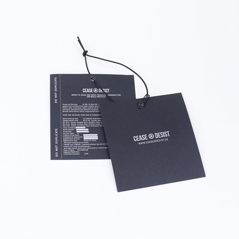 Custom Black Paper Hang Tag