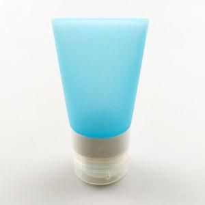 Wholesales Small Size Toothpaste-Shaped Tsa Approved Leak Proof Food Grade Silicone Cosmetics Bottles, Blue