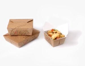 Disposable Brown Kraft Paper Lunch Box to Go Food Packaging Box