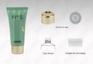 D35mm Hot Stamping Logo Green Polygonal Plastic Laminated Tube Cosmetic Packaging Wholesale