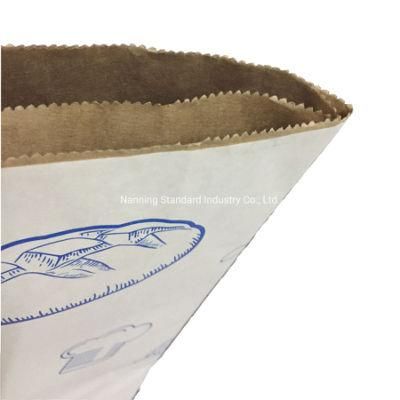 Custom Printing Flat Bottom White Brown Kraft Paper Bags for Wheat Maize Flour Packing