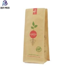 Flat Bottom Paper Bag for Coffee Packaging with Valve