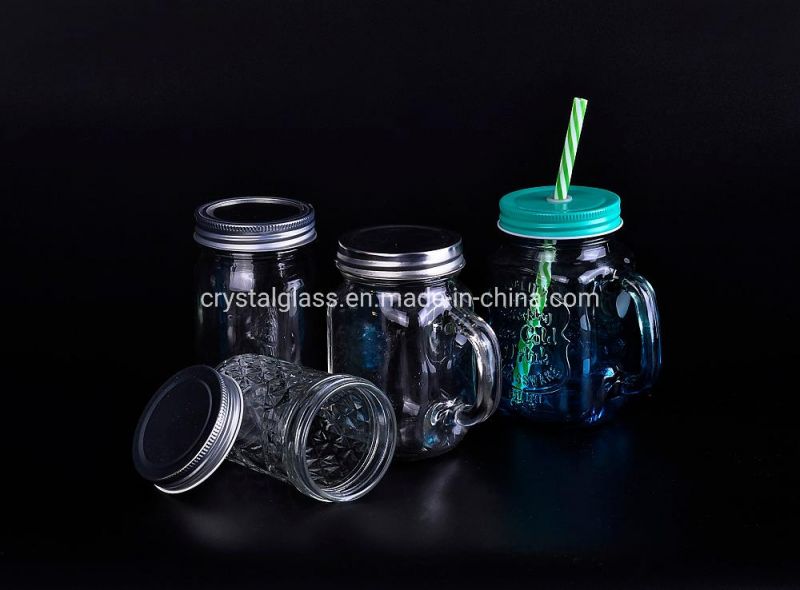 Clear Glass Mason Jar with Lid and Bands 12oz 16oz