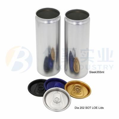 12oz Sleek Cans Aluminum Soda Cans with Easy Open Ends