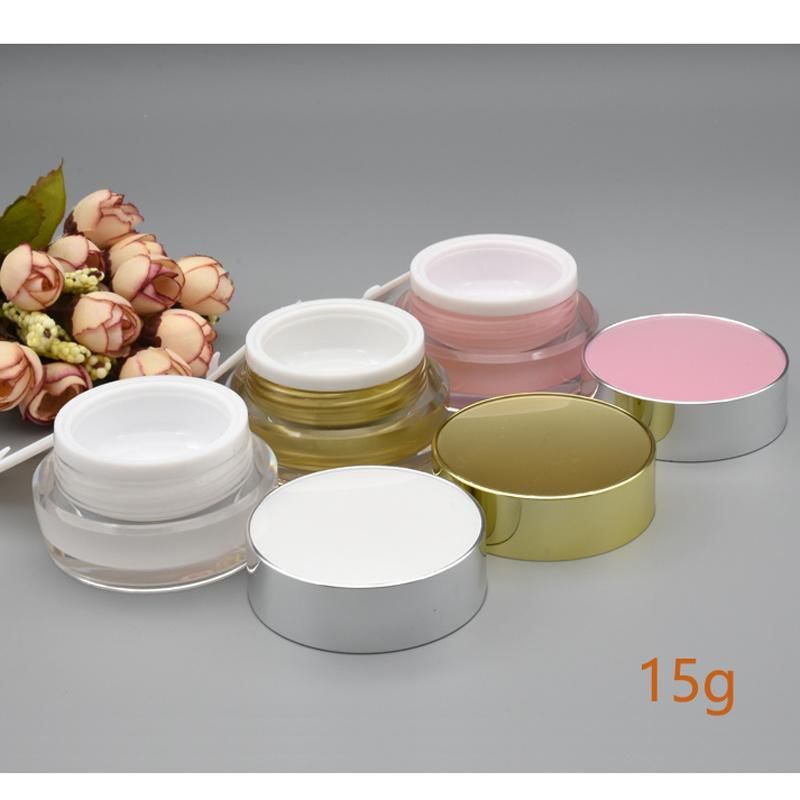 5g 10g 20g 30g White Pink Gold Empty Refillable Cream Acrylic Jar Plastic Cosmetic Packaging Bottle for Makeup Product