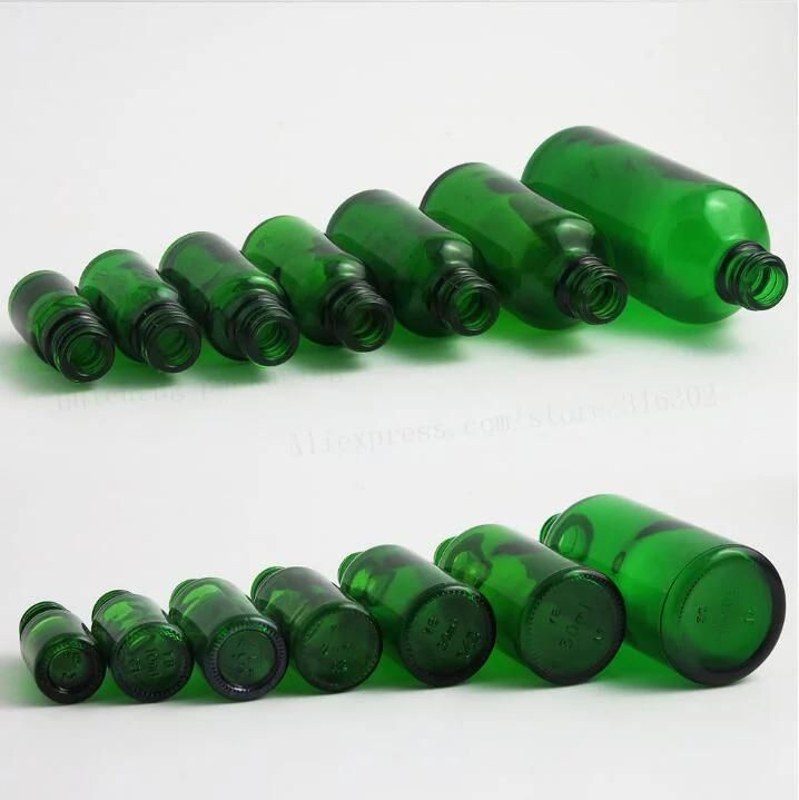 Refillable Green Glass Perfume Bottle Essential Oil Bottles with Fine Mist Spray 100ml 50ml 30ml 20ml 15ml 10ml 5ml