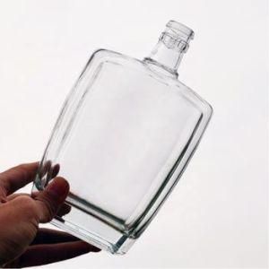 Low MOQ Luxury Refilable High White Rum Vodka Whisky Glass Bottle with Cap Cork 375ml 500ml Liquor Wine Bottle for Sale