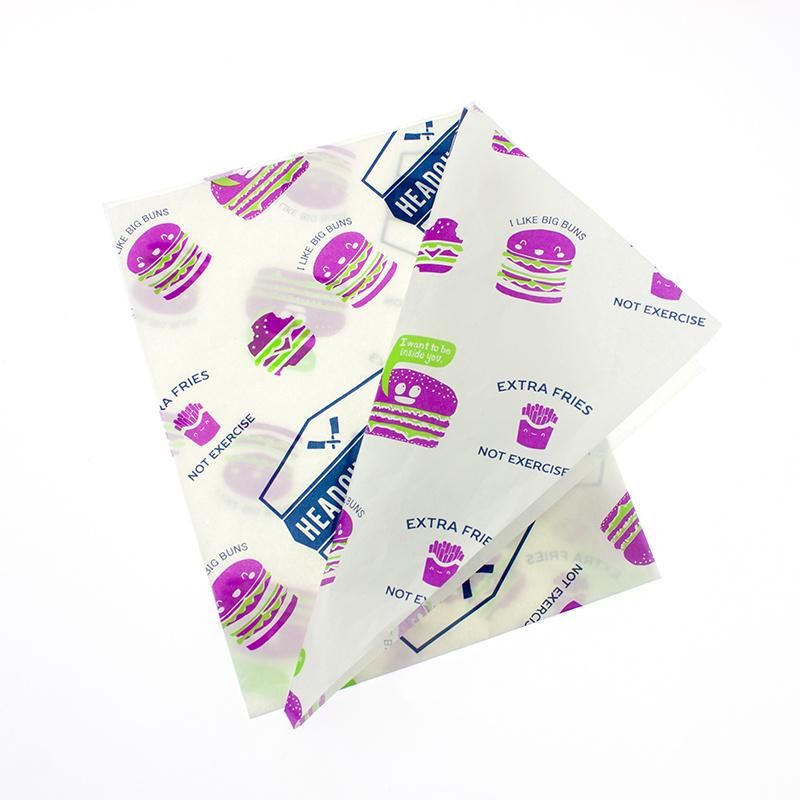 Customized PE Coated Printed Greaseproof Hamburger Wrapping Paper