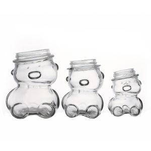 Factory Bear-Shaped Flint Customize Honey Food Empty Storage Flint Glass Jar Wholesale
