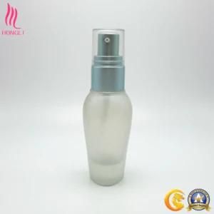 Shaped Cosmetic Glass Frosted Container with Colored Sprayer