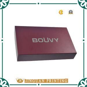Paperboard Colthing Packaging Box with Lid&Custom Design Luxury Darkred Paper Box