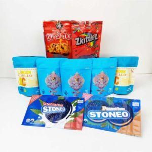Resealable Ziplock Smell Proof 3.5g Mylar Stand up Pouch / Custom Heat Seal Empty Edible Gummy Bear Packaging Bags