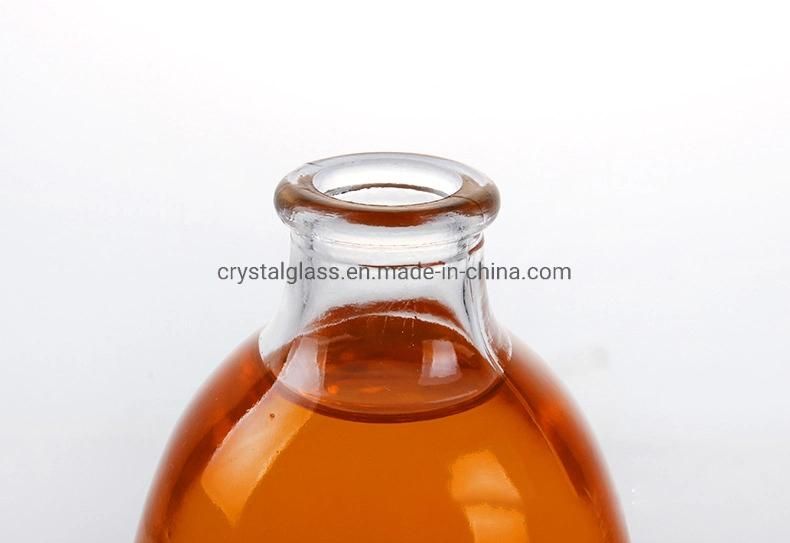 11oz 16oz Empty Clear and Frosted Glass Drinking Beverage Bottles for Juice and Alcohol with Wooden Cork Lid