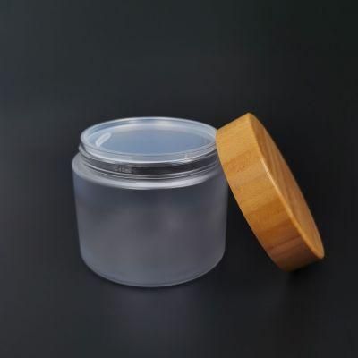 Large Cosmetic Packaging Pet Jar with Bamboo Lid