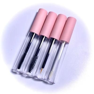 Custom 10ml Clear Refillable Empty Balm Lipstick Container Lip Gloss Tube with Brush
