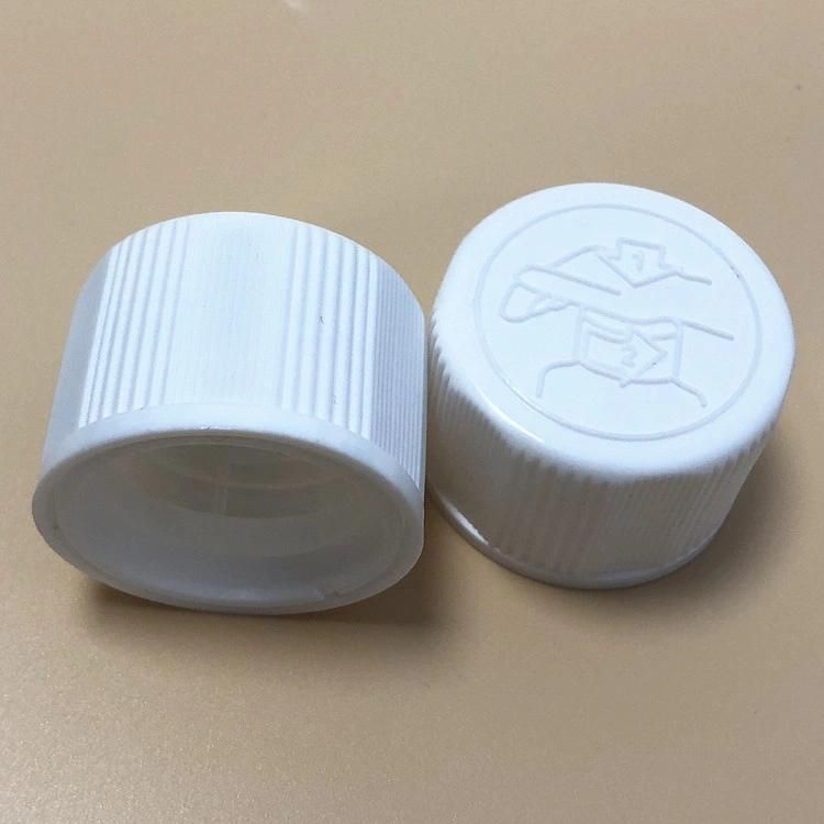 Factory Direct Wholesale PP28 DIN28 28/410 White Plastic CRC and Tamper Evident Caps for Syrup Bottles