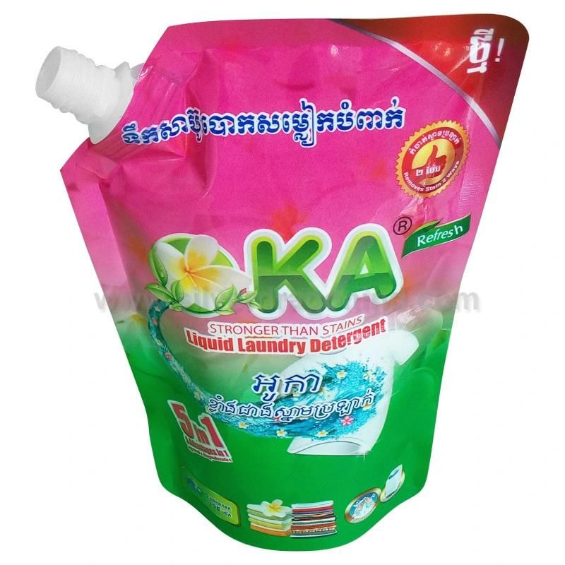 Plastic Stand up Spout Pouch with Washing Liquid (500g)