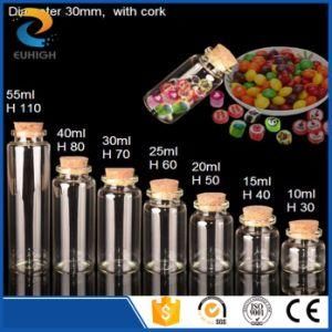 Wholesale Candy Promotion Glass Storage Jar with Cork Lid