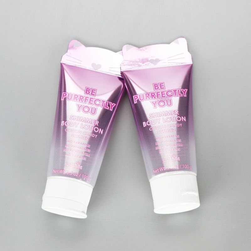 Gradient Clear Purple Plastic Cosmetic Body Lotion Cream Packaging Tube